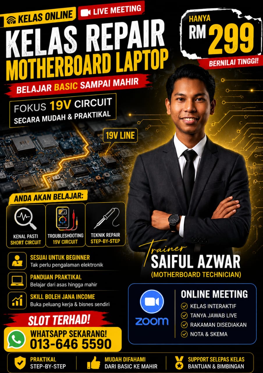 Poster Kelas Repair Motherboard Laptop